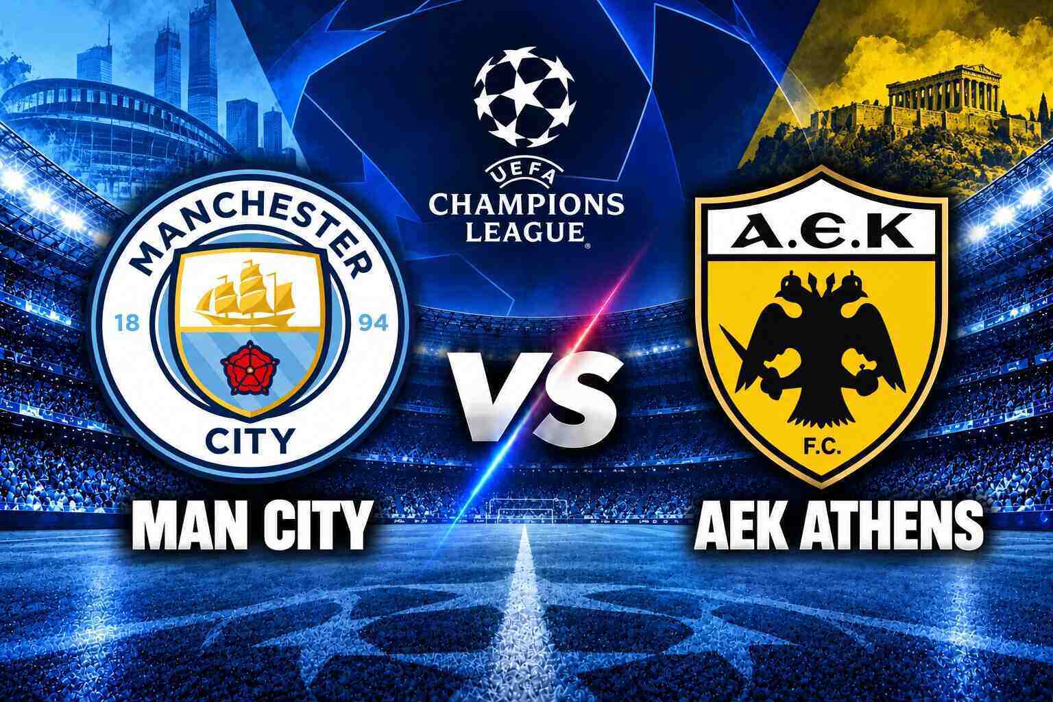 Manchester City vs AEK Athens Champions League Game Live Online 2026